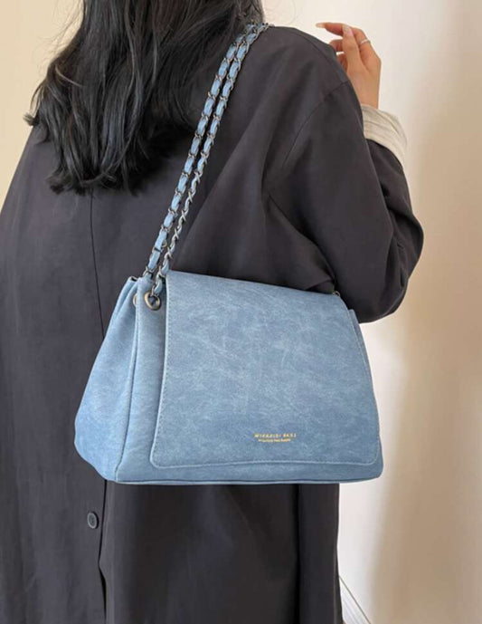 Sac à bandoulière et sac à bandoulière croisé élégant et délicat de grande capacité en couleur unie pour femme, nouvelle texture 2024
