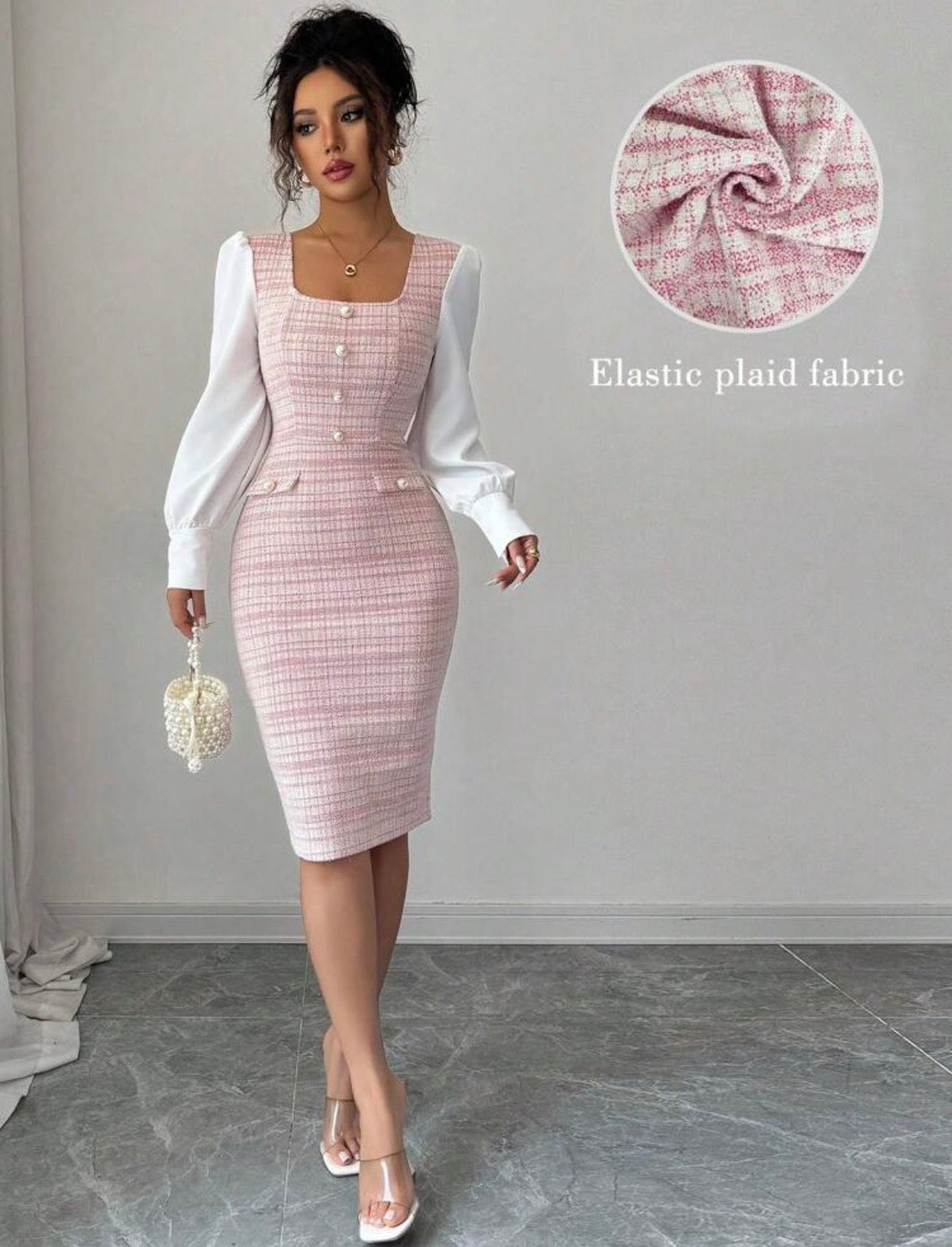 Robe Femme Élégante à Carreaux – Style Romantique & Chic