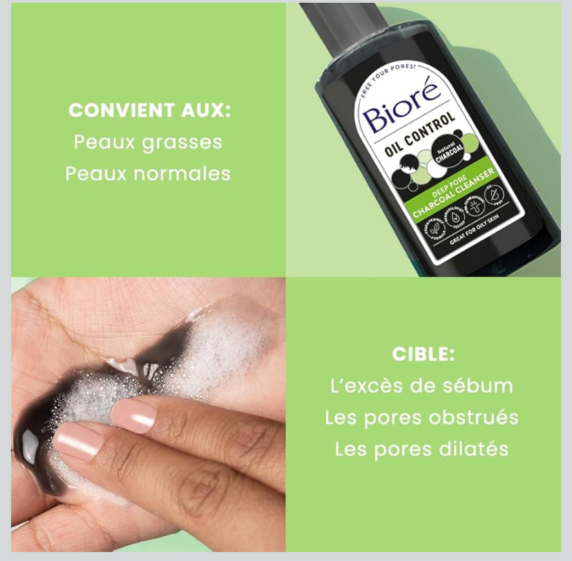 Biore Gel Nettoyant en Profondeur au Charbon 200 ml