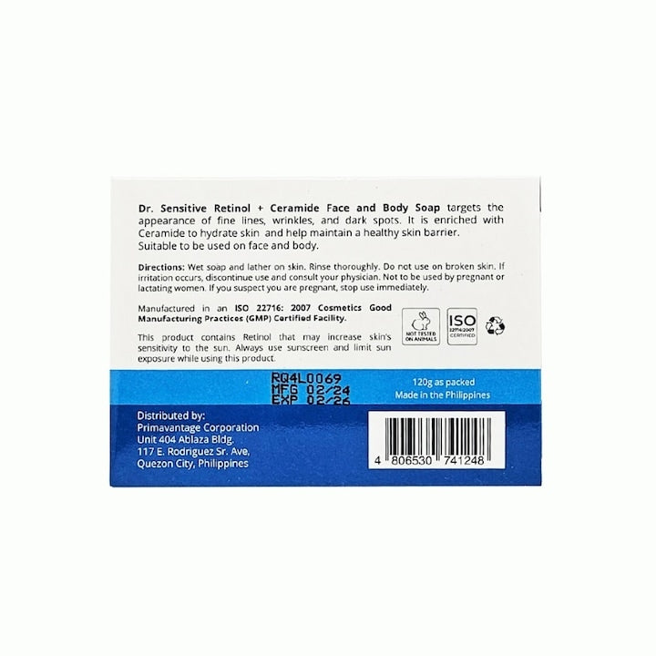 DR SENSITIVE Retinol + Ceramide – Savon Visage & Corps 120 g