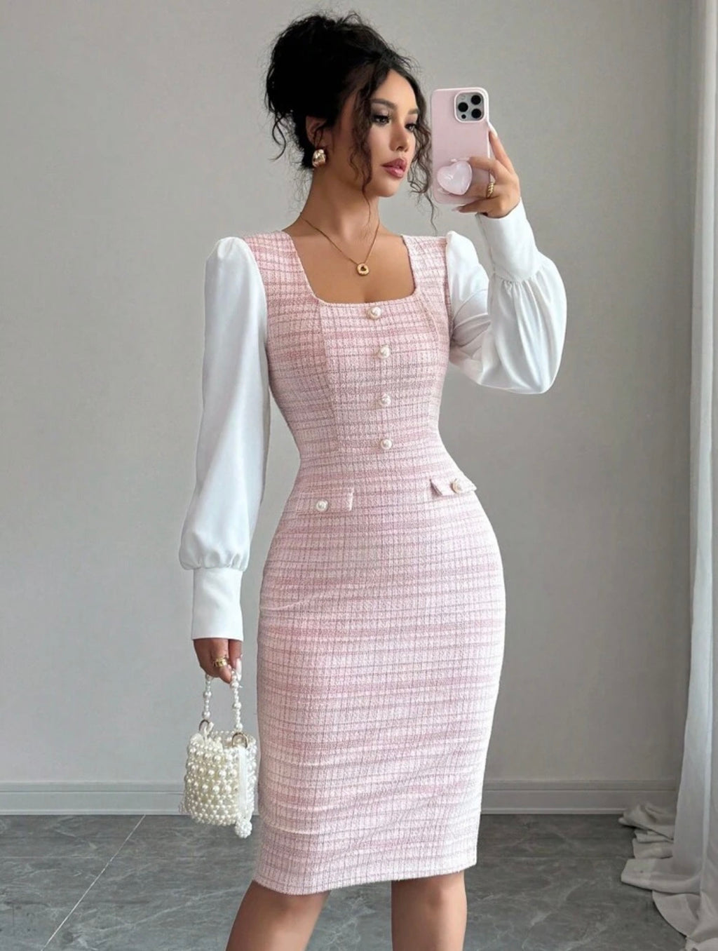 Robe Femme Élégante à Carreaux – Style Romantique & Chic