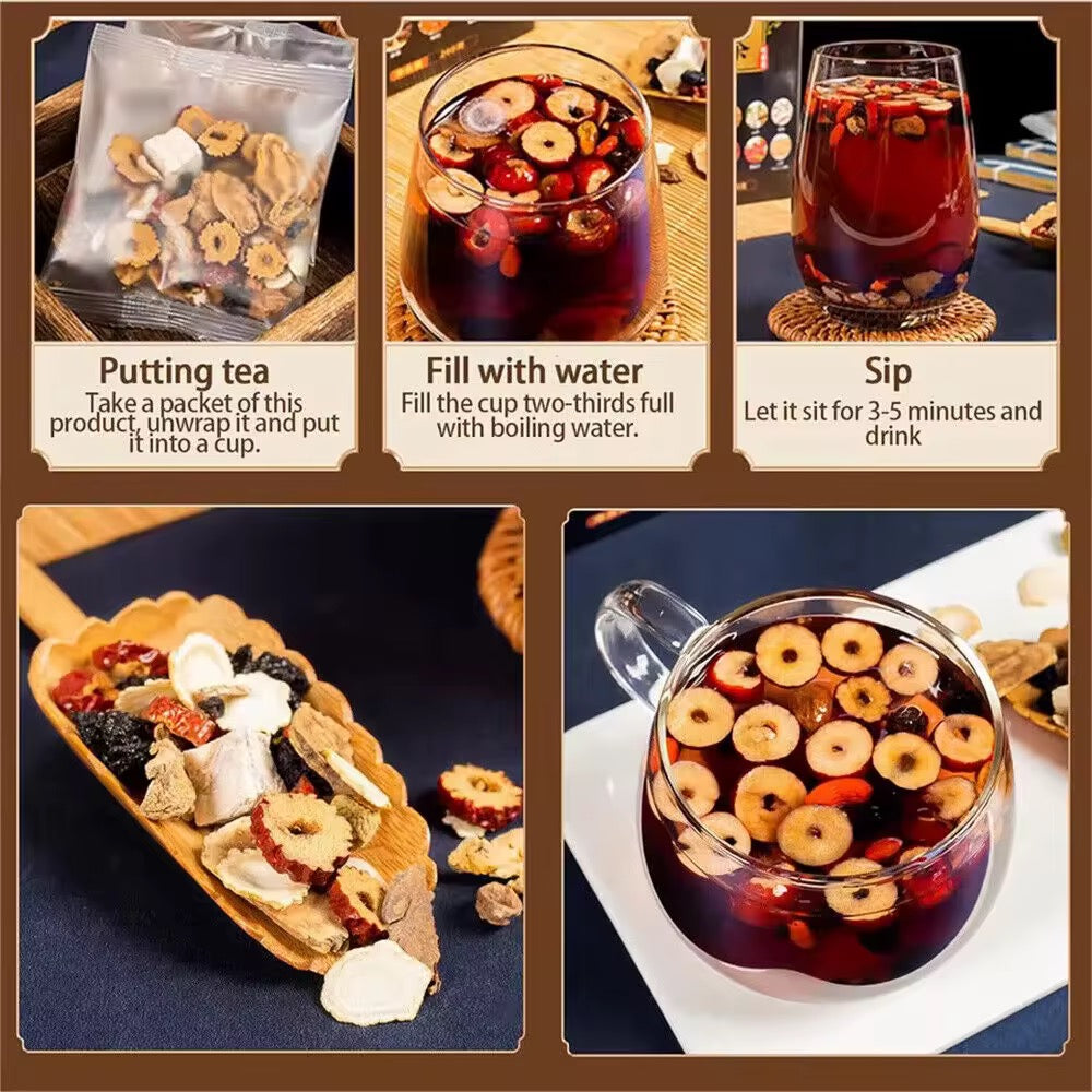 Nouvelle formule de thé rénal Ginseng Six trésors Tisane chinoise