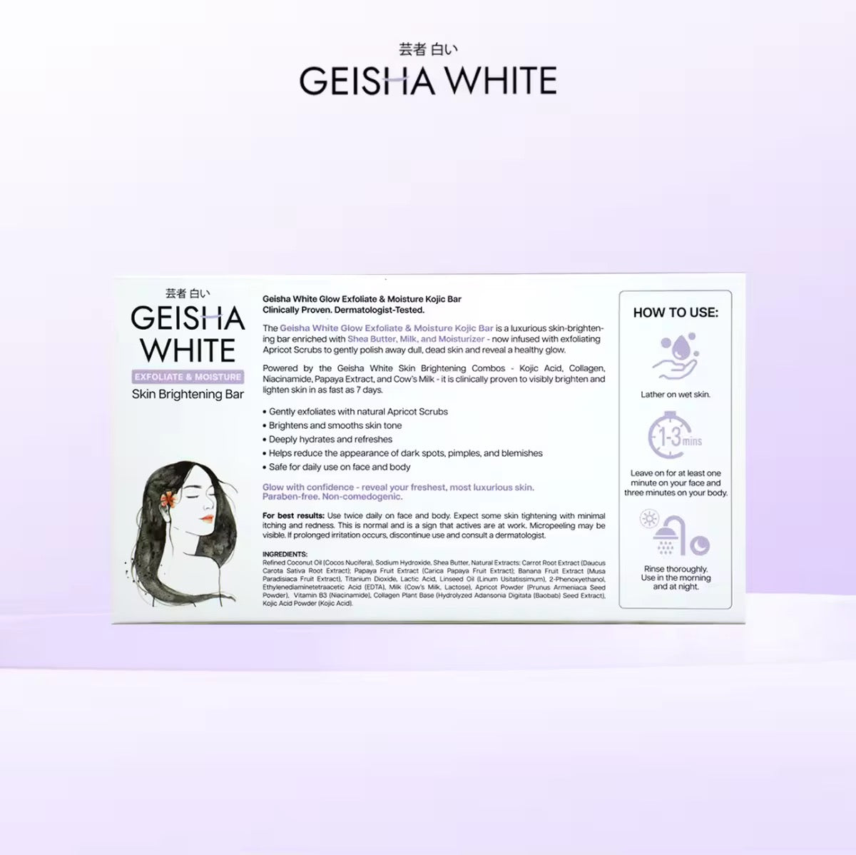 Geisha White Glow Skin Brightening Soap – 65 g × 3